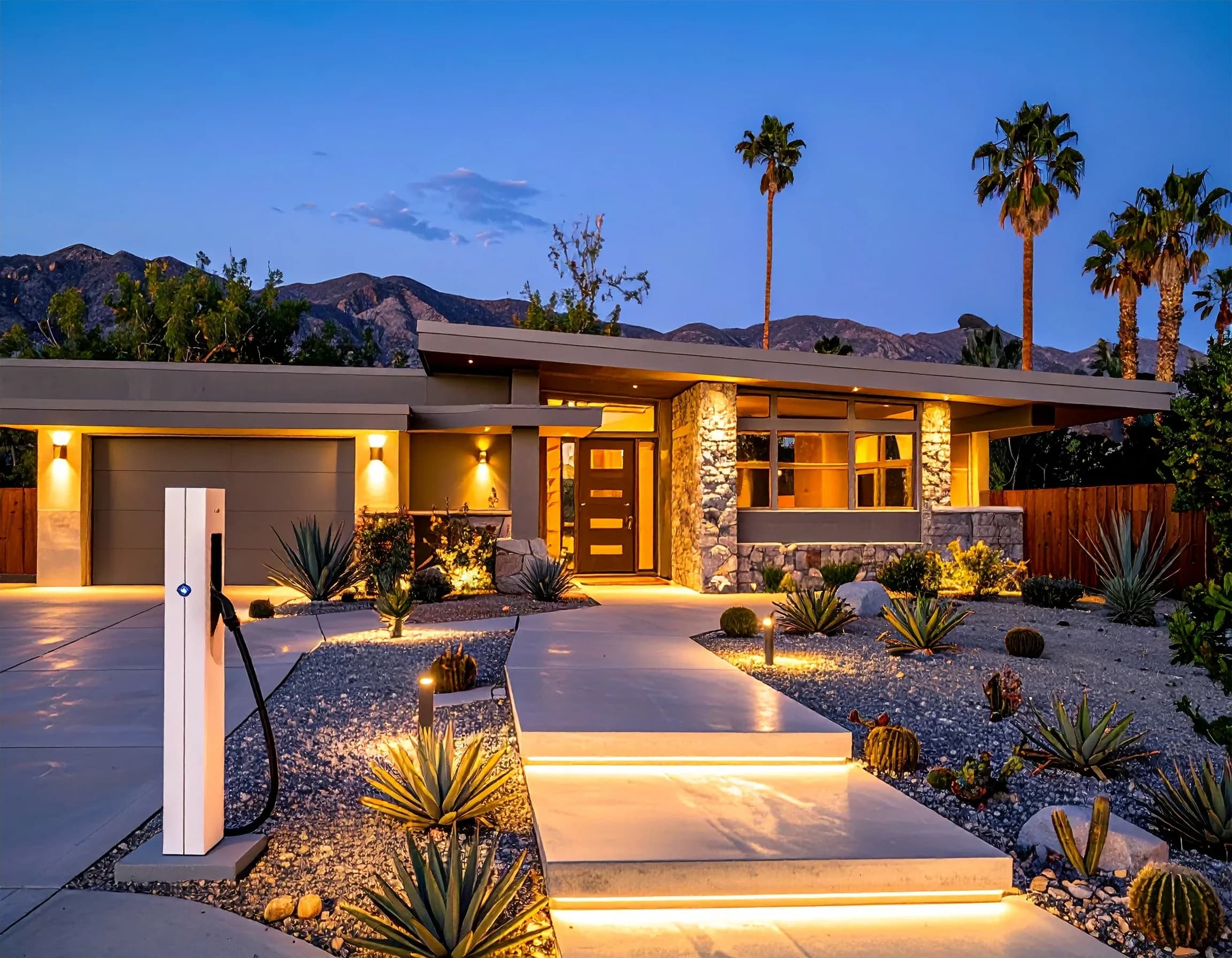 Finished electrical and lighting work in a high-end desert home